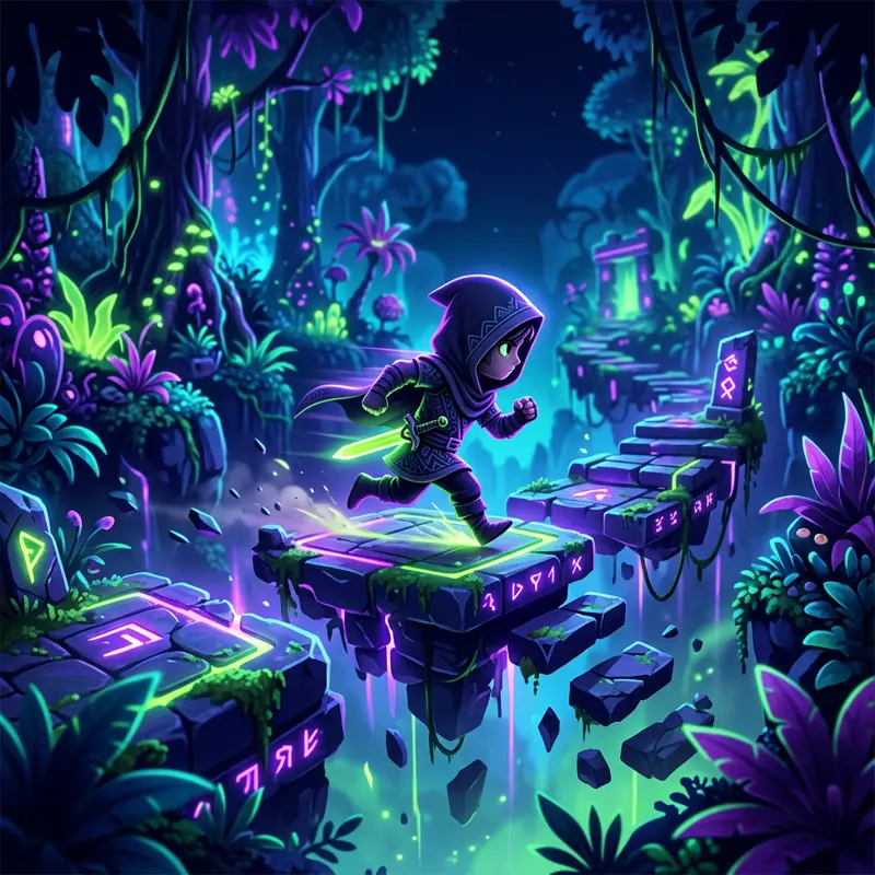 Neon Ruins Run key art